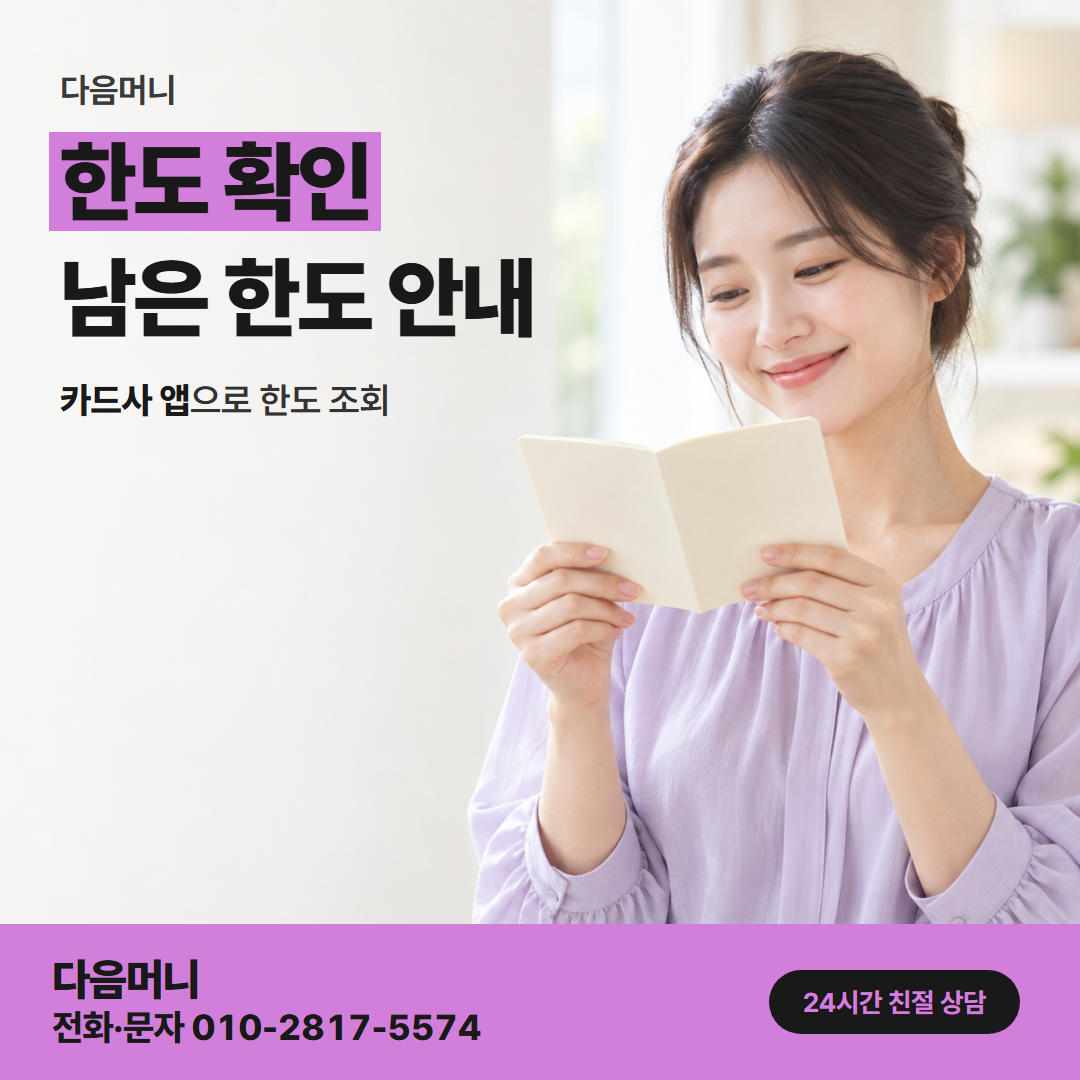 다음머니 별내카드깡 받을 금액보다 먼저 보는 남은 한도